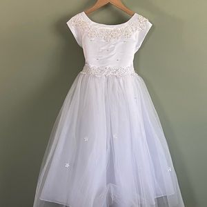 Girls white formal dress 8